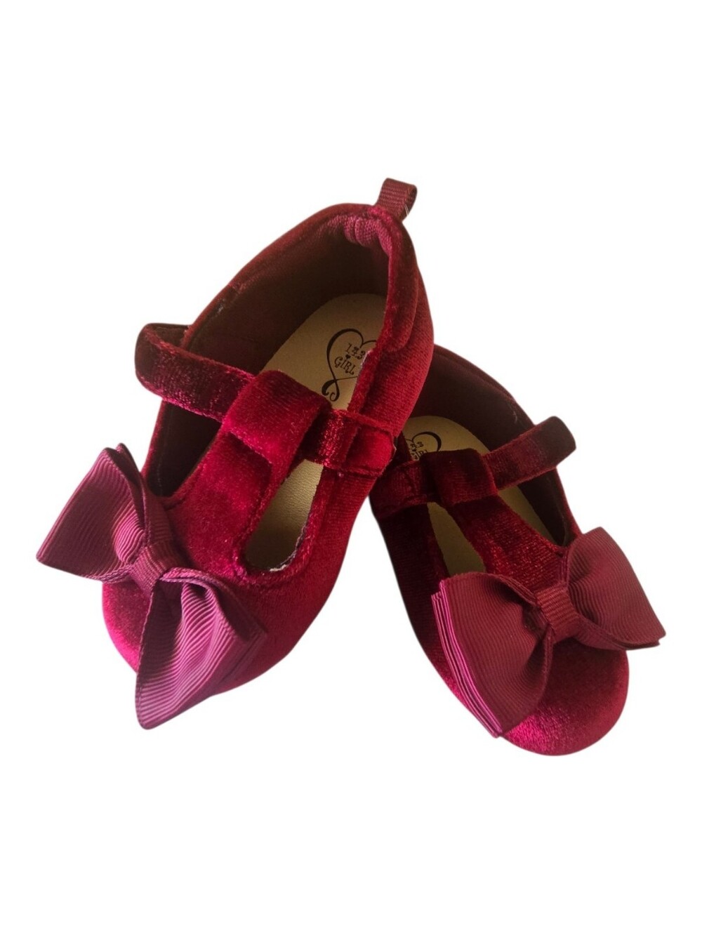 143 Girl Burgundy Velvet Slip-On Dress Shoes for Kids